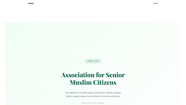 Screenshot of the Association Of Senior Muslim Citizens website