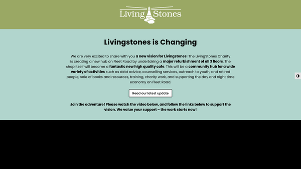 Screenshot of the Livingstones Christian Centre Limited website