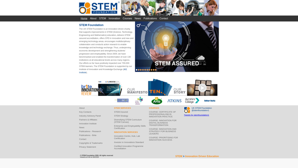Screenshot of the Stem Foundation website
