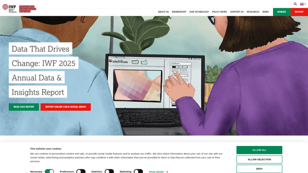 Screenshot of the Internet Watch Foundation website