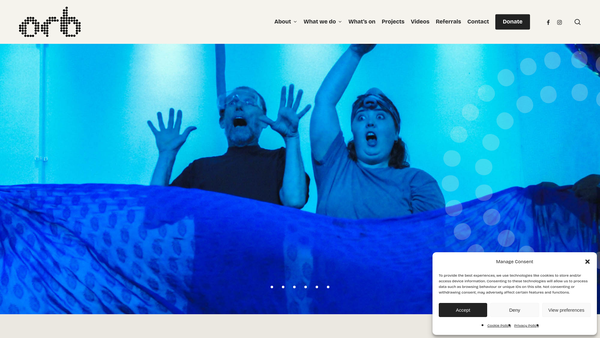 Screenshot of the Orb Community Enterprise website