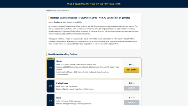 Screenshot of the West Warwickshire Sports Complex Ltd website