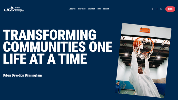Screenshot of the Urban Devotion Birmingham website