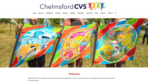 Screenshot of the Chelmsford Council For Voluntary Service website