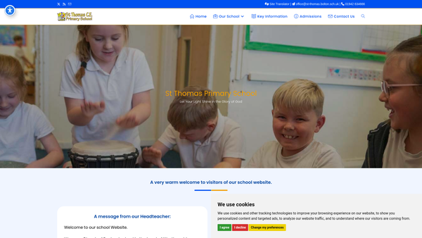 Screenshot of the St Thomas (Chequerbent) PTFA website