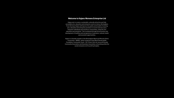Screenshot of the Kajans Women's Enterprise Limited website