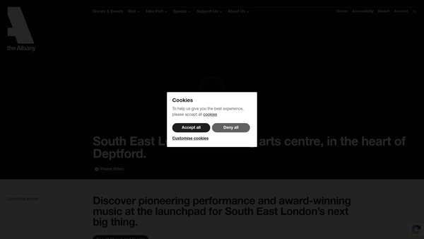 Screenshot of the The Albany 2001 Company website