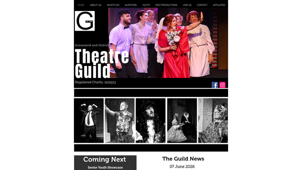 Screenshot of the Gravesend And District Theatre Guild website