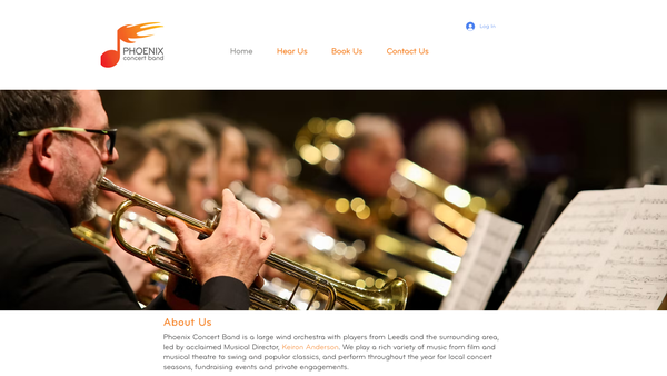 Screenshot of the The Phoenix Concert Band And Instrumental Ensembles website