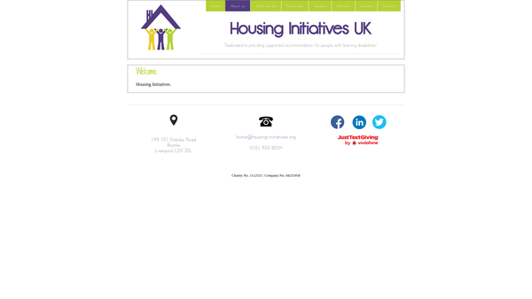 Screenshot of the Housing Initiatives (U.K) Ltd website