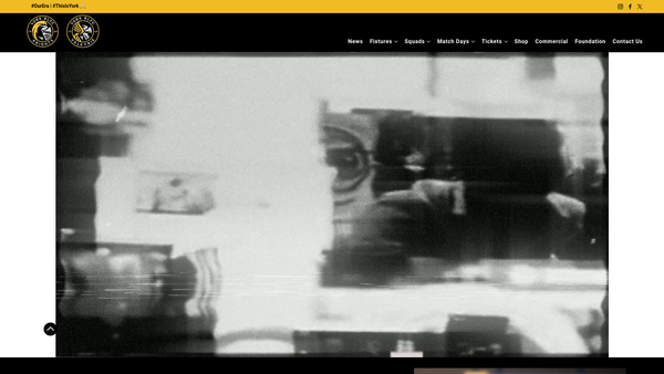 Screenshot of the York City Knights Foundation website
