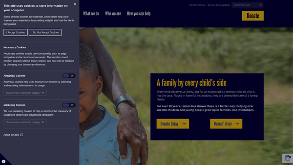 Screenshot of the Lumos Foundation website