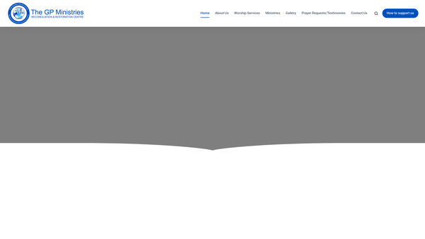 Screenshot of the The GP Ministries website