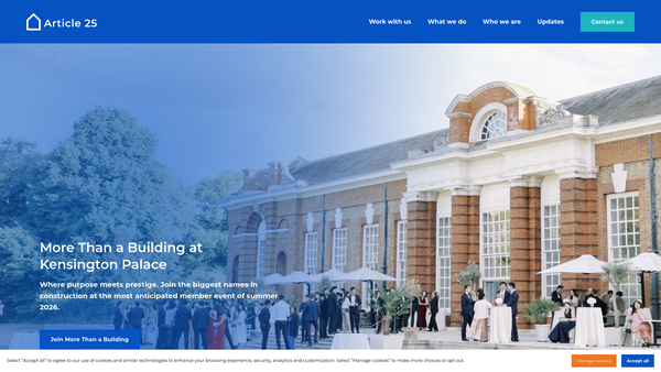 Screenshot of the Article 25 website