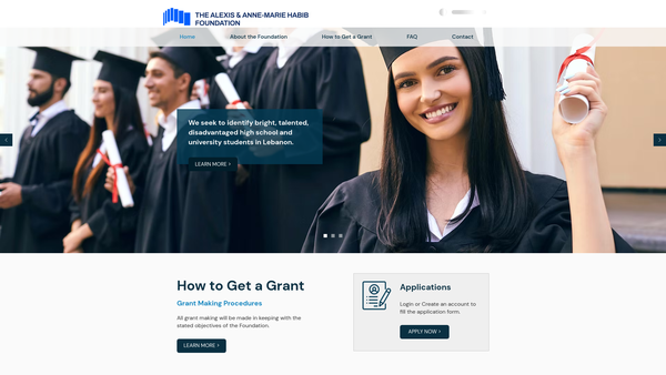 Screenshot of the Alexis And Anne- Marie Habib Foundation website