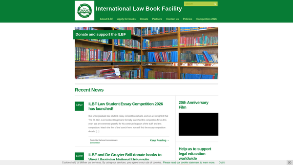 Screenshot of the The International Law Book Facility website