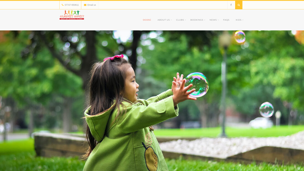 Screenshot of the Oldbury Court Out Of School Clubs website