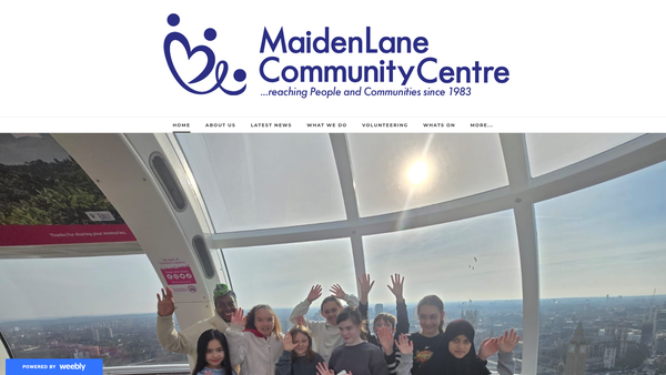 Screenshot of the Maiden Lane Community Centre Ltd website