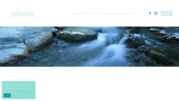 Screenshot of the The Source Young People's Charity website