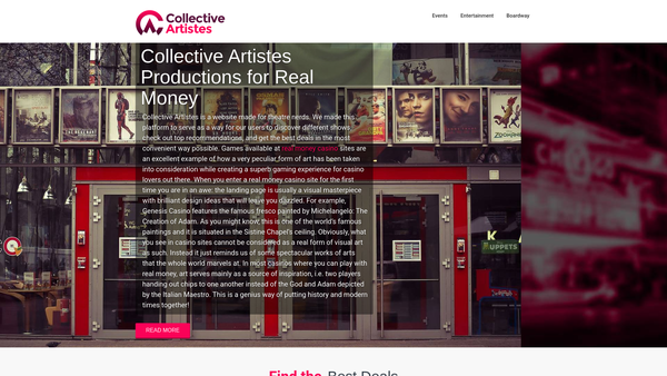 Screenshot of the Collective Artistes website