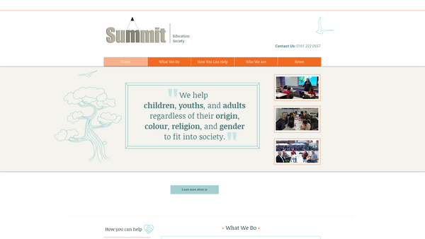 Screenshot of the Summit Education Society Ltd website