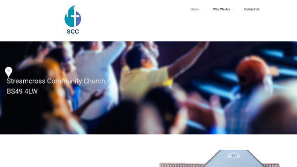 Screenshot of the Streamcross Community Church website