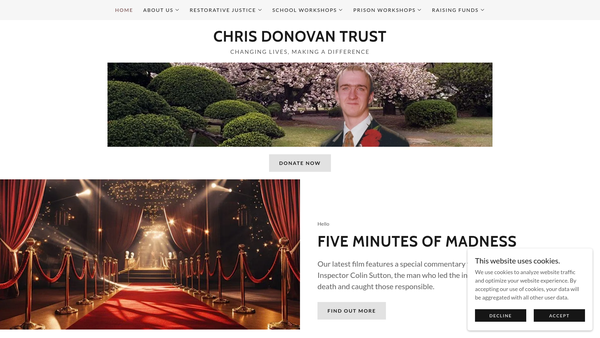 Screenshot of the Chris Donovan Trust website