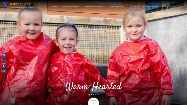 Screenshot of the Robins Lane Parents Teachers Friends Association website