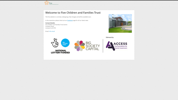 Screenshot of the Five Children And Families Trust Ltd website