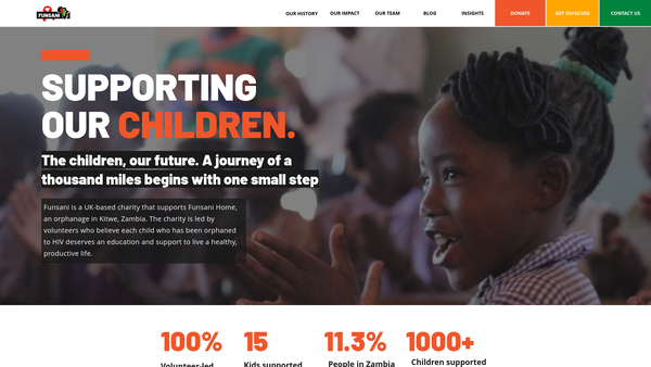 Screenshot of the Funsani website