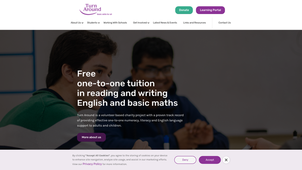 Screenshot of the Turn Around website