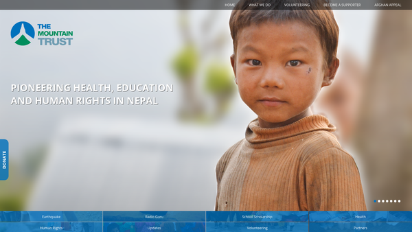Screenshot of the The Mountain Trust website