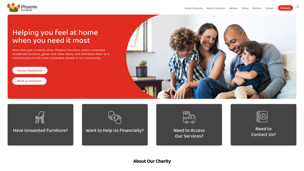 Screenshot of the Phoenix Furniture Kettering Limited website