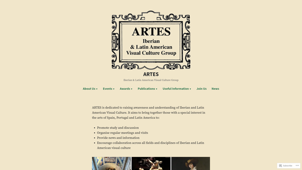 Screenshot of the Artes Iberian And Latin American Visual Cultural Group website
