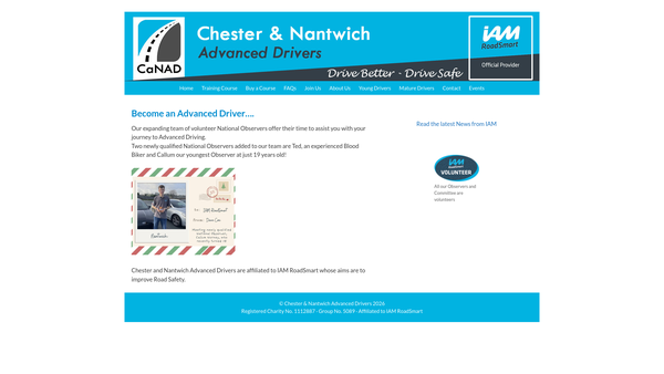 Screenshot of the Chester And Nantwich Advanced Drivers website