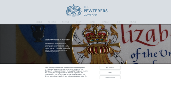 Screenshot of the The Pewterers' Benevolence Trust website