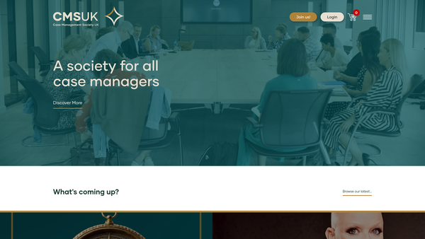 Screenshot of the Case Management Society UK website