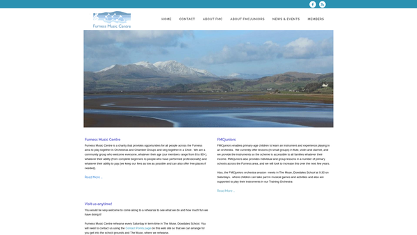 Screenshot of the Furness Music Centre website