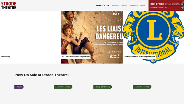 Screenshot of the The Friends Of Strode Theatre website