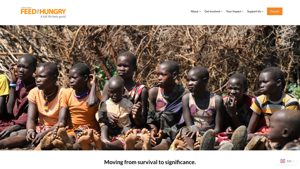 Screenshot of the Feed The Hungry, UK website