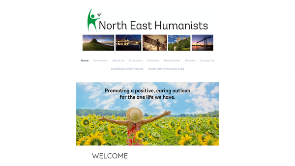 Screenshot of the North East Humanists website