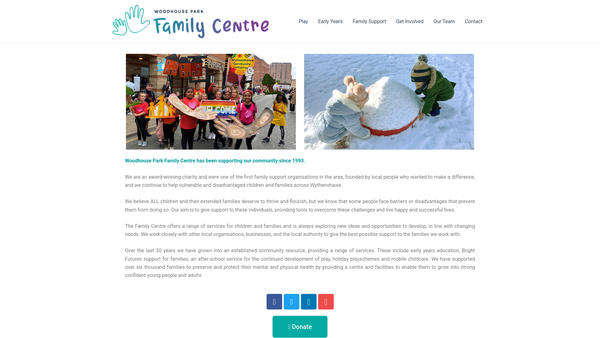 Screenshot of the Wythenshawe Community Initiative Limited website