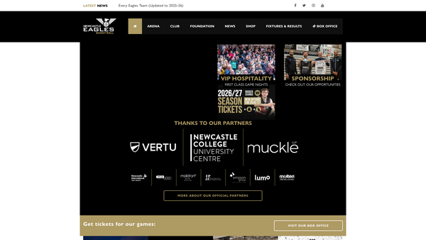 Screenshot of the Eagles Community Foundation website