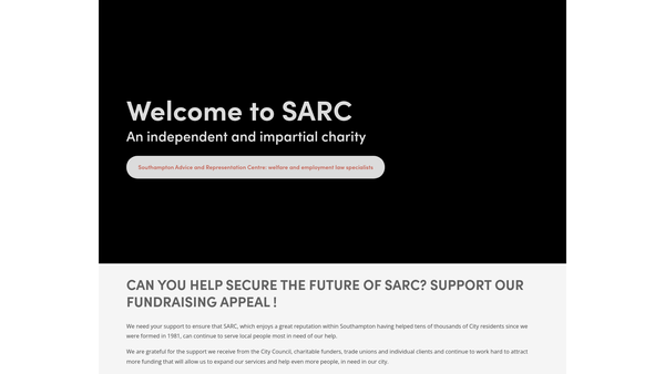 Screenshot of the Southampton Advice & Representation Centre website