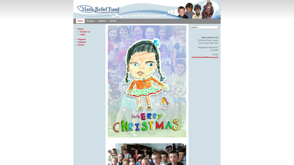 Screenshot of the Maria Relief Fund website