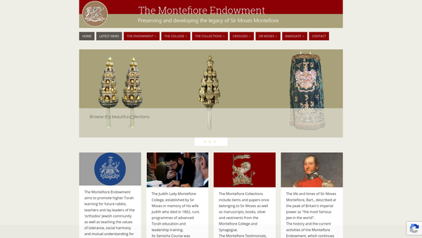 Screenshot of the The Montefiore Endowment website