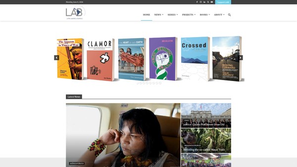 Screenshot of the Latin America Bureau (Research And Action) Limited website