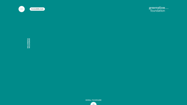 Screenshot of the The Generation Foundation website