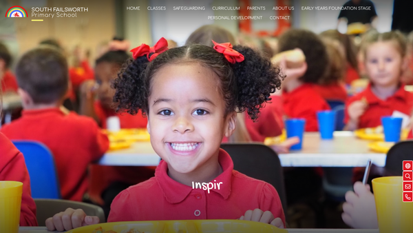 Screenshot of the South Failsworth Primary School Parent Teacher Association website