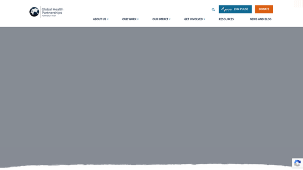 Screenshot of the Global Health Partnerships website